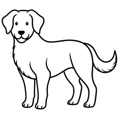      Dog vector illustration with line art.
