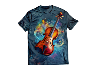 A violin design on t shirt
