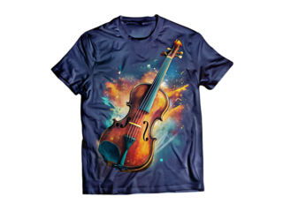 A violin design on t shirt