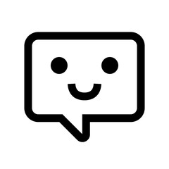 Smile speech balloon icon. Positive conversation. Vector.