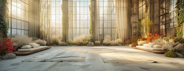 Abandoned Industrial Building Interior, Grunge and Textured Design with Sunlight and Shadows