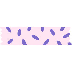 Cute cartoon washi tape stripe with oval blob pattern. Adhesive tape with squiggle colorful ornament. Aesthetic clipart of decorative scotch tape with ragged edges for scrapbook, planner, notebook.