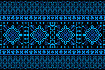 Geometric ethnic floral pixel art embroidery, Aztec style, abstract background design for fabric, clothing, textile, wrapping, decoration, scarf, print, wallpaper, table runner. - 778801804