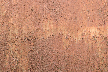 Old rusty aged weathered metal sheet closeup as grunge  background 