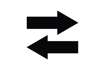 reverse arrow icon isolated on white