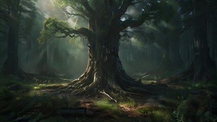 A big tree in a forest