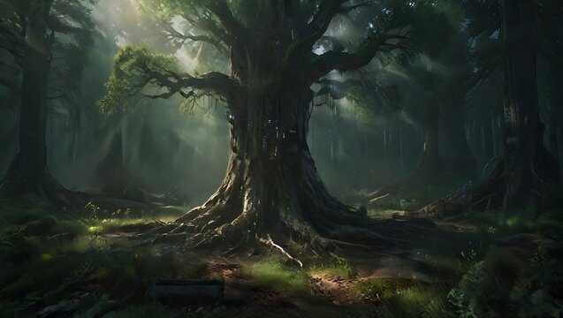 A big tree in a forest