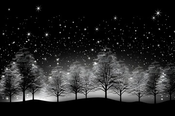 trees in the night made by midjourney