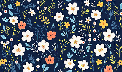 Watercolor Floral Seamless Pattern Background