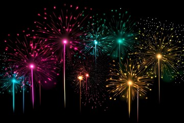 Naklejka premium fireworks on the night sky made by midjourney
