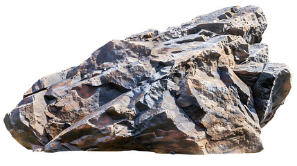 Isolated dark steep rock. Natural theme decoration landscape stone