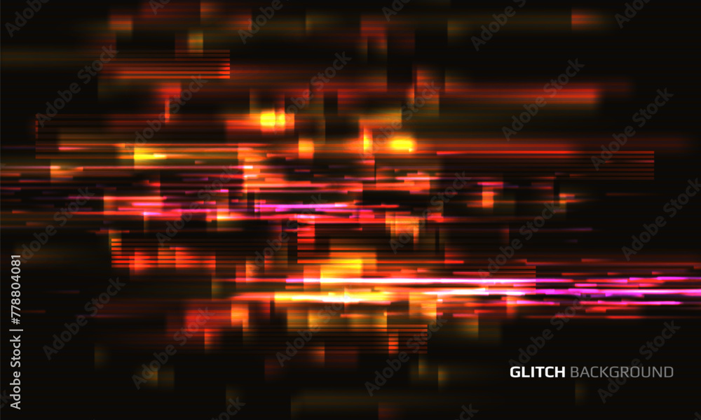 Poster glitch background. abstract noise effect, error signal, television technical problem. vector illustr