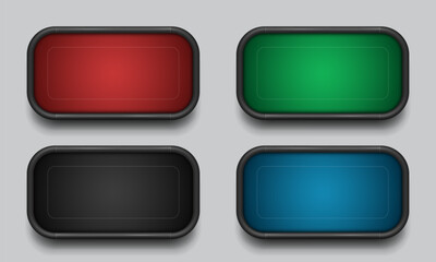 Poker tables of different colors. Vector illustration.