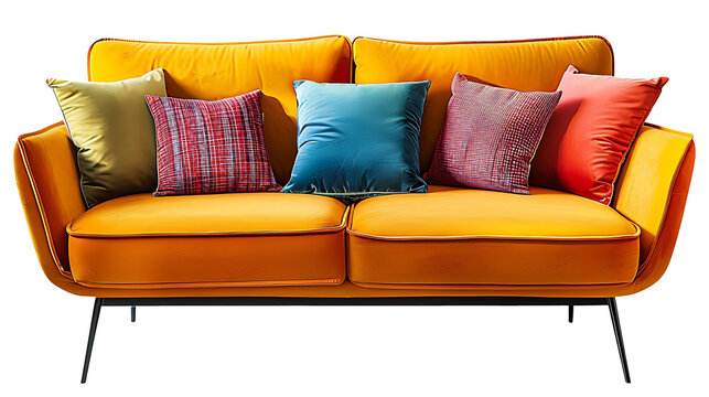 Fototapeta Isolated minimalist modern sofa. Scandinavian style interior decoration sofa