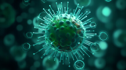 Bacteria viruses or bacterial cells microorganisms under microscope - obrazy, fototapety, plakaty