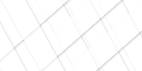 Abstract design with white transparent material in triangle and square shapes on white background. Modern and creative design with white boxes and white rectangle business card. paper texture.