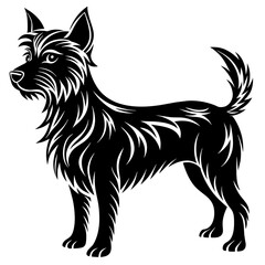 dog illustration, black dog silhouette vector illustration,icon,svg,pet,monster characters,Holiday t shirt,Hand drawn trendy Vector illustration,dog on black background