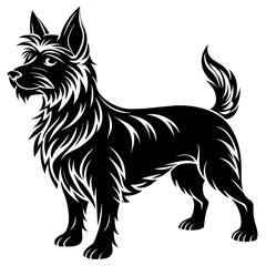 dog illustration, black dog silhouette vector illustration,icon,svg,pet,monster characters,Holiday t shirt,Hand drawn trendy Vector illustration,dog on black background