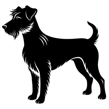dog illustration, black dog silhouette vector illustration,icon,svg,pet,monster characters,Holiday t shirt,Hand drawn trendy Vector illustration,dog on black background