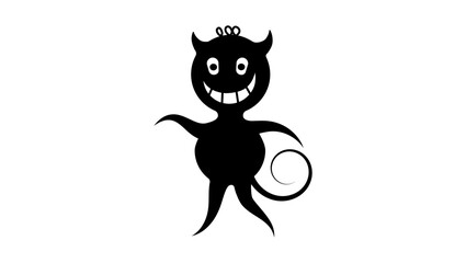 Little Devil emblem, black isolated silhouette