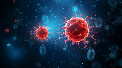 Bacteria viruses or bacterial cells microorganisms under microscope - obrazy, fototapety, plakaty