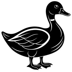 duck isolated on white, black duck silhouette vector illustration,icon,svg,pet,duck characters,Holiday t shirt,Hand drawn trendy Vector illustration,duck on black background