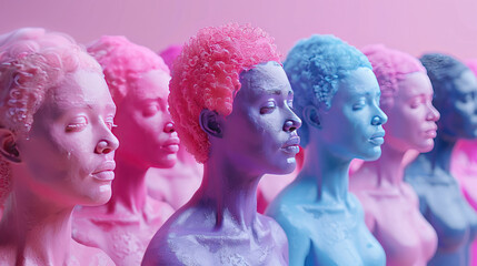 Obraz premium Diverse Group of People With Different Colored Hair