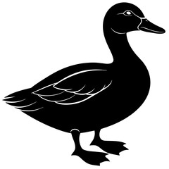 duck isolated on white, black duck silhouette vector illustration,icon,svg,pet,duck characters,Holiday t shirt,Hand drawn trendy Vector illustration,duck on black background