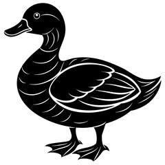duck isolated on white, black duck silhouette vector illustration,icon,svg,pet,duck characters,Holiday t shirt,Hand drawn trendy Vector illustration,duck on black background