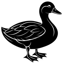 duck isolated on white, black duck silhouette vector illustration,icon,svg,pet,duck characters,Holiday t shirt,Hand drawn trendy Vector illustration,duck on black background