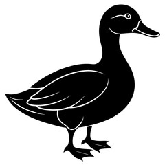 duck isolated on white, black duck silhouette vector illustration,icon,svg,pet,duck characters,Holiday t shirt,Hand drawn trendy Vector illustration,duck on black background