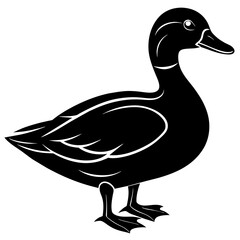 duck isolated on white, black duck silhouette vector illustration,icon,svg,pet,duck characters,Holiday t shirt,Hand drawn trendy Vector illustration,duck on black background