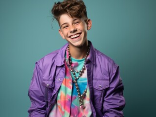 Smiling Man in Purple Jacket
