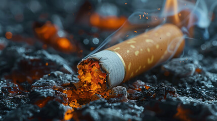 Cigarette on Pile of Coal