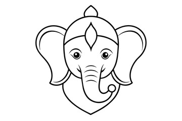 Lord Ganpati on Ganesh Chaturthi flat vector illustration in the yoga lotus position. concept - festival of India, religion