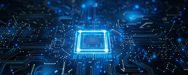 futuristic micro chip representing the futuristic big data.