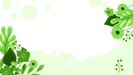 Spring Sale Banner background with beautiful green  flowers and leaf. Spring sale for digital banner, flyer, postcard, Spring illustration or backdrop. Floral spring sale has space to write text.
