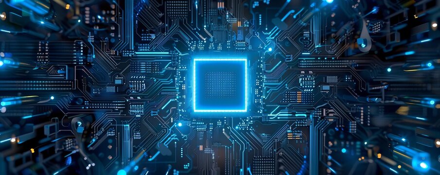 futuristic micro chip representing the futuristic big data.