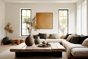 Fototapeta premium Country interior design of modern living room, home.
