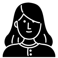 Modern young lady outline icon for web, mobile app and UI.