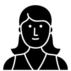 Modern young lady outline icon for web, mobile app and UI.