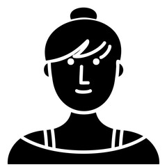 Modern young lady outline icon for web, mobile app and UI.