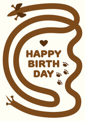 Happy Birthday postcard with funny Dachshund