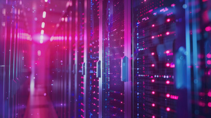 Close-Up of Mainframe Storage Servers in Data Center, Mainframe Servers at the Heart of Cloud Network