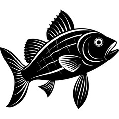 black and white fish, black fish, silhouette vector illustration,icon,svg,pet,goldfish characters,Holiday t shirt,Hand drawn trendy Vector illustration,fish on black background