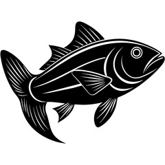 black and white fish, black fish, silhouette vector illustration,icon,svg,pet,goldfish characters,Holiday t shirt,Hand drawn trendy Vector illustration,fish on black background