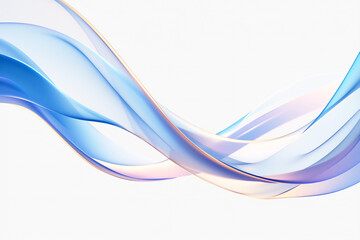 Fototapeta premium シンプルな白背景にエレガントなカーブの抽象的線のイラスト