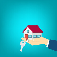 Fototapeta na wymiar Buy or rent house . Real estate, mortgage loan concept. 