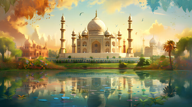 India wallpaper, illustrated india wallpaper