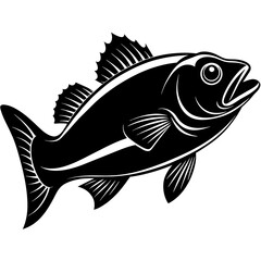 black and white fish, black fish, silhouette vector illustration,icon,svg,pet,goldfish characters,Holiday t shirt,Hand drawn trendy Vector illustration,fish on black background